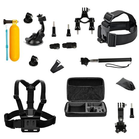 Kit de Acessórios com 14 Itens para Câmeras GoPro e Similares - Funpro Menor preço em Kit de Acessórios com 14 Itens para Câmeras GoPro e Similares - Funpro