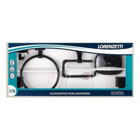 Kit de Acessórios Lorenzetti Attic Quadra Preto 5 Peças - 2000 F24 Menor preço em Kit de Acessórios Lorenzetti Attic Quadra Preto 5 Peças - 2000 F24