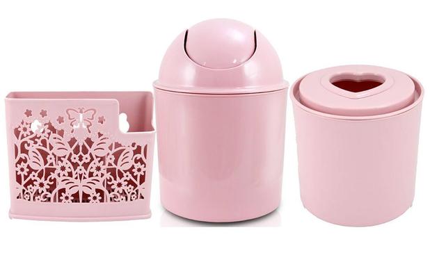 Kit De Acessórios P/ Banheiros 3 Peças - Jacki Design rosa é boa?