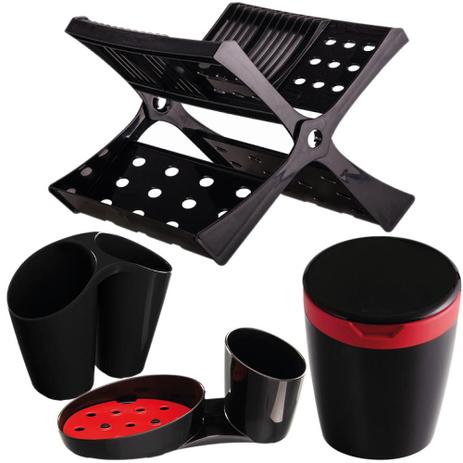Kit de Acessórios para Cozinha Astra 04 Peças Preto Menor preço em Kit de Acessórios para Cozinha Astra 04 Peças Preto