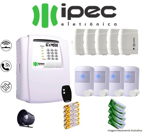 Kit de Alarme Al 4 Residencial IPEC Com 5 Sensores Magnéticos 4 Sensor Infravermelho Sem Fio Menor preço em Kit de Alarme Al 4 Residencial IPEC Com 5 Sensores Magnéticos 4 Sensor Infravermelho Sem Fio