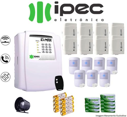 Kit de Alarme Al 4 Residencial IPEC Com 8 Sensores Magnéticos 7 Sensor Infravermelho Sem Fio Menor preço em Kit de Alarme Al 4 Residencial IPEC Com 8 Sensores Magnéticos 7 Sensor Infravermelho Sem Fio