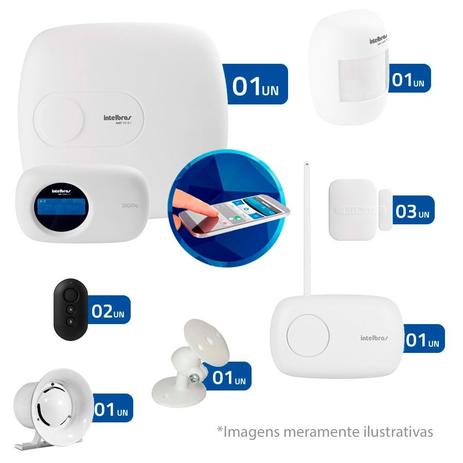 Kit de Alarme Intelbras AMT 2018 E com 04 Sensores com Monitoramento Por Aplicativo via Internet Sem Fio Menor preço em Kit de Alarme Intelbras AMT 2018 E com 04 Sensores com Monitoramento Por Aplicativo via Internet Sem Fio