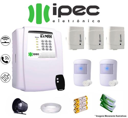 Kit de Alarme Residencial IPEC 3 Sensores Magnéticos 2 Sensores Infravermelho S/ Fio C/ Cabo Menor preço em Kit de Alarme Residencial IPEC 3 Sensores Magnéticos 2 Sensores Infravermelho S/ Fio C/ Cabo