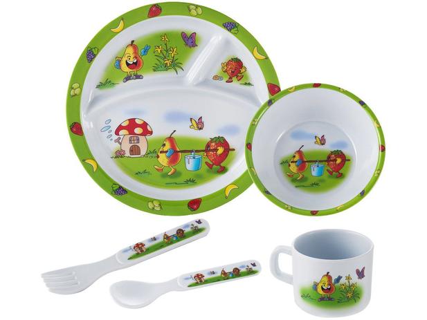 Kit de Alimentação Infantil 5 Peças Baby Style - Frutas Menor preço em Kit de Alimentação Infantil 5 Peças Baby Style - Frutas