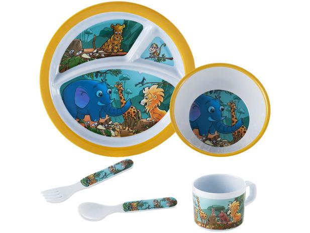 Kit de Alimentação Infantil 5 Peças Baby Style - Selvagem Menor preço em Kit de Alimentação Infantil 5 Peças Baby Style - Selvagem