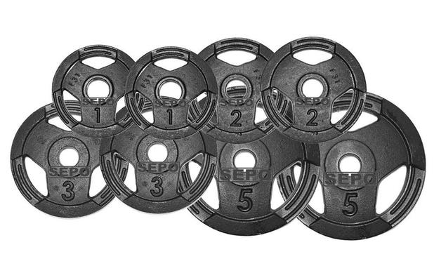 Kit de Anilhas Sport Luxo - 22 Kg - Sepo - pesos Menor preço em Kit de Anilhas Sport Luxo - 22 Kg - Sepo - pesos