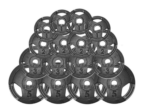 Kit de Anilhas Sport Luxo - 44Kg - Sepo - Pesos Menor preço em Kit de Anilhas Sport Luxo - 44Kg - Sepo - Pesos