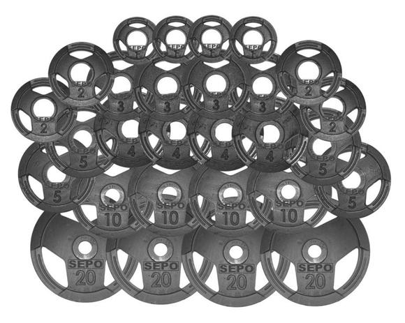 Kit de Anilhas Sport Luxo com Furação Olímpica - 180Kg - Sepo - pesos Menor preço em Kit de Anilhas Sport Luxo com Furação Olímpica - 180Kg - Sepo - pesos