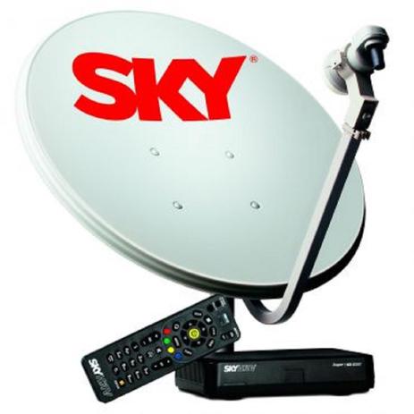 Kit de Antena Parabólica Sky 60 cm + Receptor Digital Sky Pré-Pago Flex HD - Sky brasil Menor preço em Kit de Antena Parabólica Sky 60 cm + Receptor Digital Sky Pré-Pago Flex HD - Sky brasil