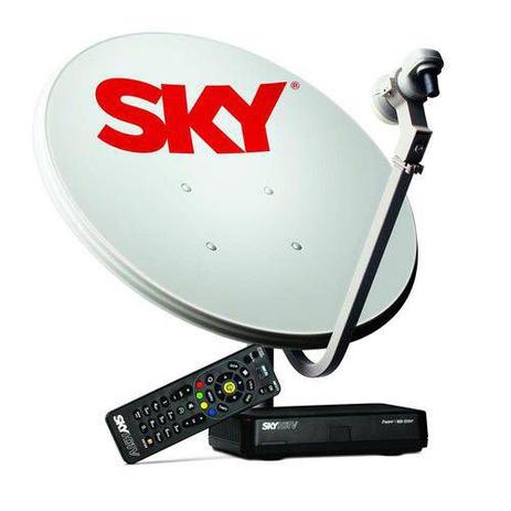Kit de Antena Parabólica Sky 60 cm + Receptor Digital Sky Pré Pago Flex Sd Menor preço em Kit de Antena Parabólica Sky 60 cm + Receptor Digital Sky Pré Pago Flex Sd