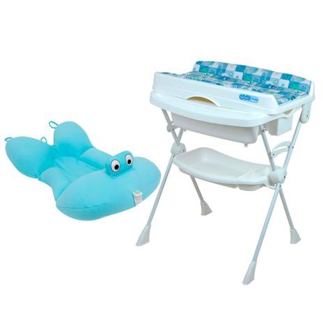 Kit de Banheira com Trocador - Splash! e Almofada Baby Pil - Azul - Burigotto Menor preço em Kit de Banheira com Trocador - Splash! e Almofada Baby Pil - Azul - Burigotto