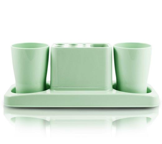Kit De Banheiro De 4 Pcs Verde Jacki Design Menor preço em Kit De Banheiro De 4 Pcs Verde Jacki Design