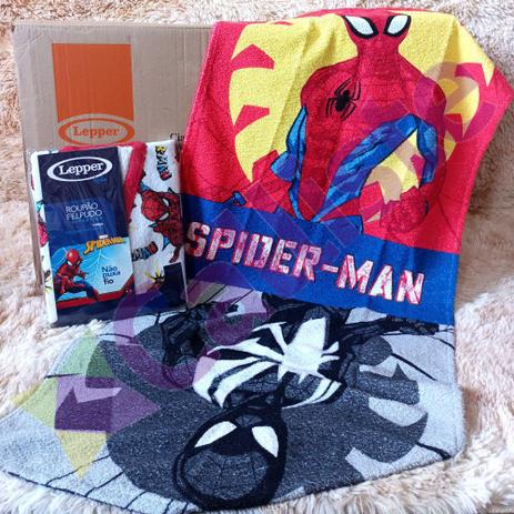 Kit de Banho Roupão + Toalha Homem Aranha - Lepper Menor preço em Kit de Banho Roupão + Toalha Homem Aranha - Lepper