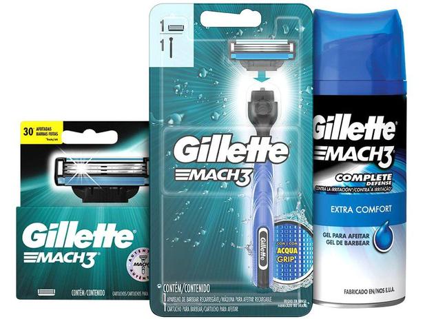 Kit de Barbear Gillette – Mach3 Aqua-Grip
