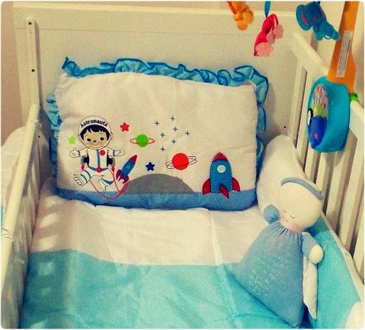 Kit de Berço Americando Astronauta - Nenêkids Menor preço em Kit de Berço Americando Astronauta - Nenêkids