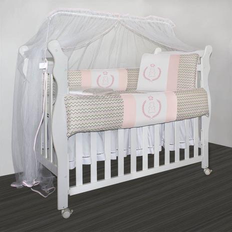 Kit de Berço Baby 09 peças - Ursa Chevron Rosa - Laura baby Menor preço em Kit de Berço Baby 09 peças - Ursa Chevron Rosa - Laura baby