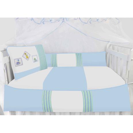 Kit de Berço Bichinhos Azul 09 peças 100 Algodão Padrão Americano - Laura baby Menor preço em Kit de Berço Bichinhos Azul 09 peças 100 Algodão Padrão Americano - Laura baby