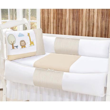 Kit de Berço Safari Caqui 09 peças 100 Algodão Padrão Americano c/ Mosquiteiro - Laura baby Menor preço em Kit de Berço Safari Caqui 09 peças 100 Algodão Padrão Americano c/ Mosquiteiro - Laura baby
