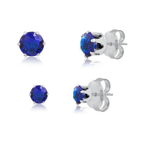 Kit de brincos redondos com pedra natural azul folheado em ródio branco - 2180000001410 - Francisca joias contemporâneas Menor preço em Kit de brincos redondos com pedra natural azul folheado em ródio branco - 2180000001410 - Francisca joias contemporâneas