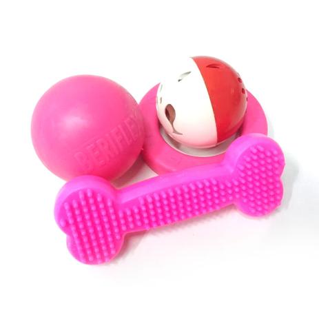 Kit de Brinquedos para cachorros Beriflex Rosa e Vermelho Menor preço em Kit de Brinquedos para cachorros Beriflex Rosa e Vermelho