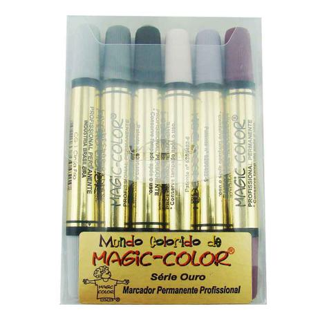 Kit de Canetas Magic Color Profissional Ponta Dupla com 6 Tons de Cinza - Cód. 654-0 Série Ouro - Tinta magica Menor preço em Kit de Canetas Magic Color Profissional Ponta Dupla com 6 Tons de Cinza - Cód. 654-0 Série Ouro - Tinta magica