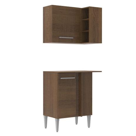 Kit de Canto Reto Madesa Emilly 2 Portas com Armário Aéreo, Adega e Balcão Menor preço em Kit de Canto Reto Madesa Emilly 2 Portas com Armário Aéreo, Adega e Balcão