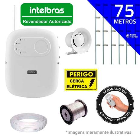 Kit de Cerca Elétrica para 75 metros Central Intelbras Liga/Desliga por Controle Remoto com Haste M + Acessórios Menor preço em Kit de Cerca Elétrica para 75 metros Central Intelbras Liga/Desliga por Controle Remoto com Haste M + Acessórios