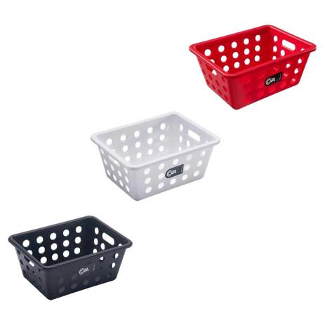 Kit de Cestas Pequenas 3 Peças 18,6 x 14,2 x 8,2 cm Coza - Brinox Menor preço em Kit de Cestas Pequenas 3 Peças 18,6 x 14,2 x 8,2 cm Coza - Brinox