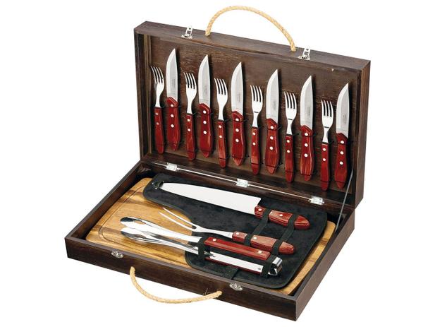Kit de Churrasco 17 Peças Tramontina - Polywood 21198/766 Menor preço em Kit de Churrasco 17 Peças Tramontina - Polywood 21198/766