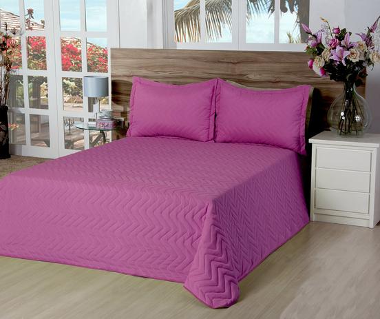 Kit de Cobreleito Microfibra Casal 03 peças Rosa - Home fernandes Menor preço em Kit de Cobreleito Microfibra Casal 03 peças Rosa - Home fernandes