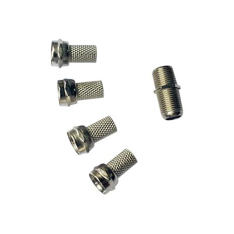 Kit de Conector F Rosca E 1 Emenda com 4 Conectores - Tms Menor preço em Kit de Conector F Rosca E 1 Emenda com 4 Conectores - Tms