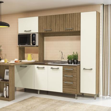 Kit De Cozinha Compacta Kappesberg E780 7 Portas 3 Gavetas Freijó/Off White Menor preço em Kit De Cozinha Compacta Kappesberg E780 7 Portas 3 Gavetas Freijó/Off White
