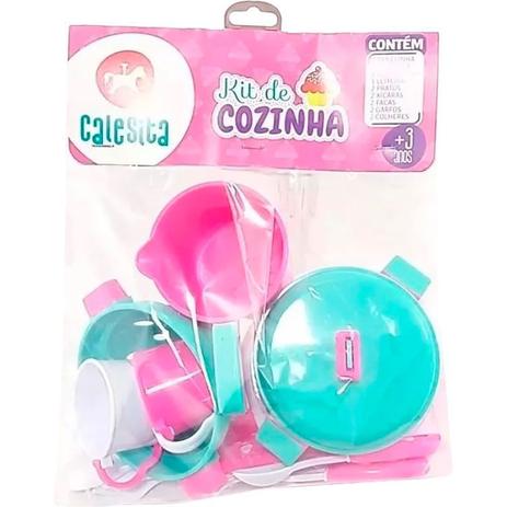 Kit de Cozinha Infantil Tateti - 13 Acessórios - Rosa/Verde Menor preço em Kit de Cozinha Infantil Tateti - 13 Acessórios - Rosa/Verde