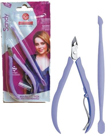 Kit de cuidado para unhas Mundial linha Sandy (alicate e espátula) - Produto nacional Menor preço em Kit de cuidado para unhas Mundial linha Sandy (alicate e espátula) - Produto nacional