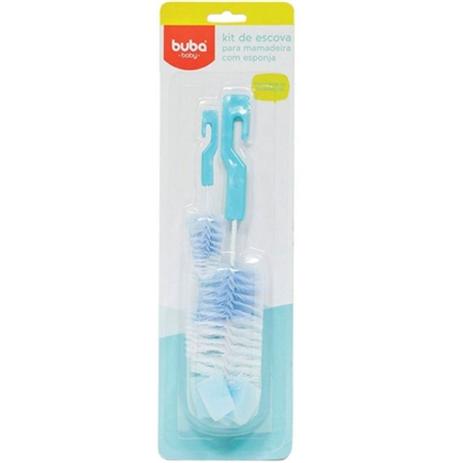 Kit de Escova para Mamadeira com Esponja - Azul - Buba (5257) Menor preço em Kit de Escova para Mamadeira com Esponja - Azul - Buba (5257)