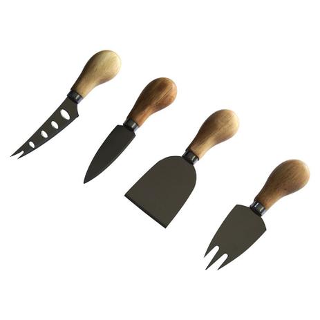 Kit de facas para queijo 4 pcs 25,8cm x 16,8cm x 2,8cm - Btc decor Menor preço em Kit de facas para queijo 4 pcs 25,8cm x 16,8cm x 2,8cm - Btc decor
