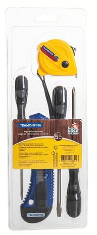 Kit de Ferramentas 5 Peças - Trena, Estilete e Chaves de Fenda - Tramontina Menor preço em Kit de Ferramentas 5 Peças - Trena, Estilete e Chaves de Fenda - Tramontina