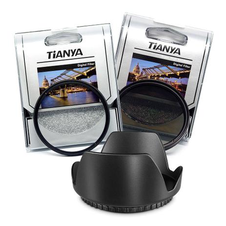 Kit de Filtros UV Polarizador CPL e Parasol Tulipa Tianya - 58mm Menor preço em Kit de Filtros UV Polarizador CPL e Parasol Tulipa Tianya - 58mm