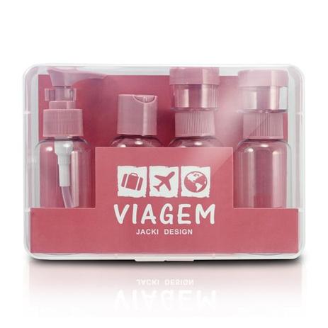 Kit de Frascos para viagem de 7 Peças Jacki Design Rosa Menor preço em Kit de Frascos para viagem de 7 Peças Jacki Design Rosa