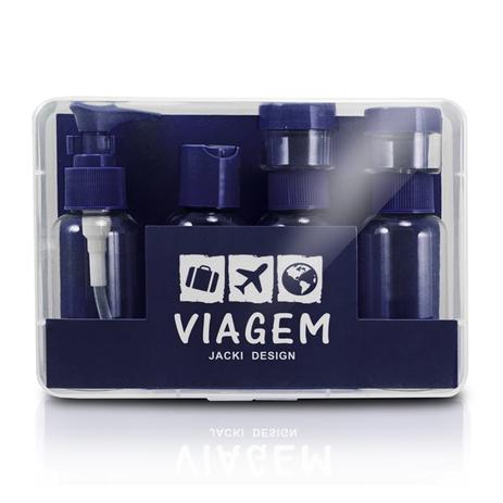 Kit de Frascos para Viagem de 7 Peças Poliestireno Azul - Jacki design Menor preço em Kit de Frascos para Viagem de 7 Peças Poliestireno Azul - Jacki design