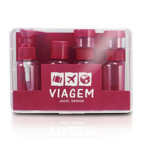 Kit de Frascos para Viagem de 7 Peças Poliestireno Vinho - Jacki design Menor preço em Kit de Frascos para Viagem de 7 Peças Poliestireno Vinho - Jacki design