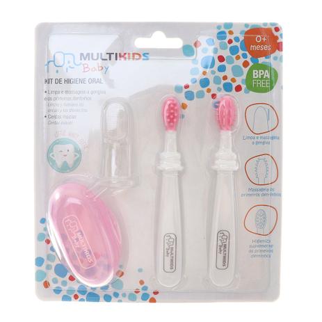 Kit de Higiene Oral Rosa - Multikids Menor preço em Kit de Higiene Oral Rosa - Multikids