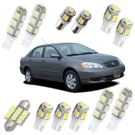 Kit de Lampadas Led Corolla 2003 2008 Pingo Teto Placa Ré Xenon - Mfl Menor preço em Kit de Lampadas Led Corolla 2003 2008 Pingo Teto Placa Ré Xenon - Mfl