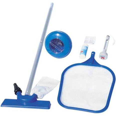 Kit De Limpeza Piscina Aspirador Peneira Flutuador Fita Teste Ph - Bestway Menor preço em Kit De Limpeza Piscina Aspirador Peneira Flutuador Fita Teste Ph - Bestway