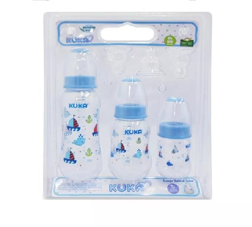 Kit de mamadeira kuka natural orto azul Menor preço em Kit de mamadeira kuka natural orto azul