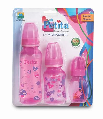 Kit de mamadeiras petita color rosa Menor preço em Kit de mamadeiras petita color rosa