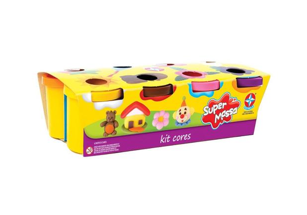Kit de Massinhas Super Massa com 08 Potes Estrela Menor preço em Kit de Massinhas Super Massa com 08 Potes Estrela