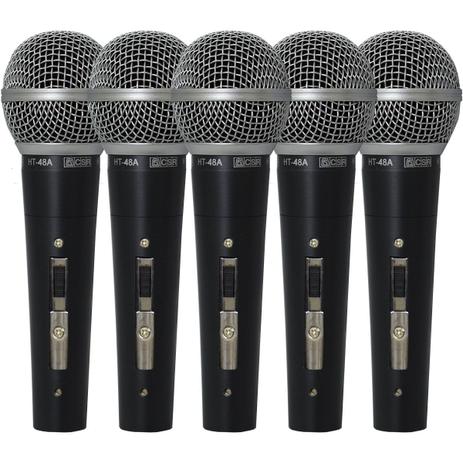 Kit de Microfones Vocal 5 Pçs. Com Chave HT-48 - CSR Menor preço em Kit de Microfones Vocal 5 Pçs. Com Chave HT-48 - CSR