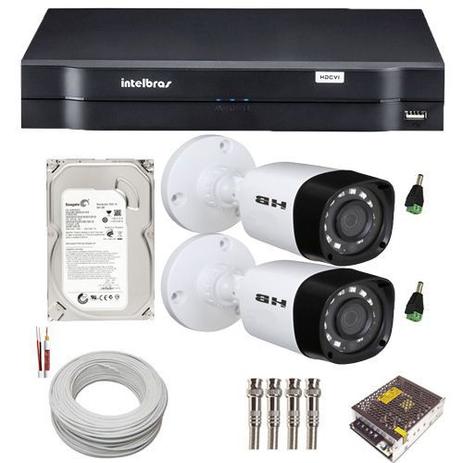 Kit de Monitoramento 2 Câmeras Híbridas Infravermelho 1 Megapixel DVR Intelbras MHDX 1004 Multi HD Menor preço em Kit de Monitoramento 2 Câmeras Híbridas Infravermelho 1 Megapixel DVR Intelbras MHDX 1004 Multi HD